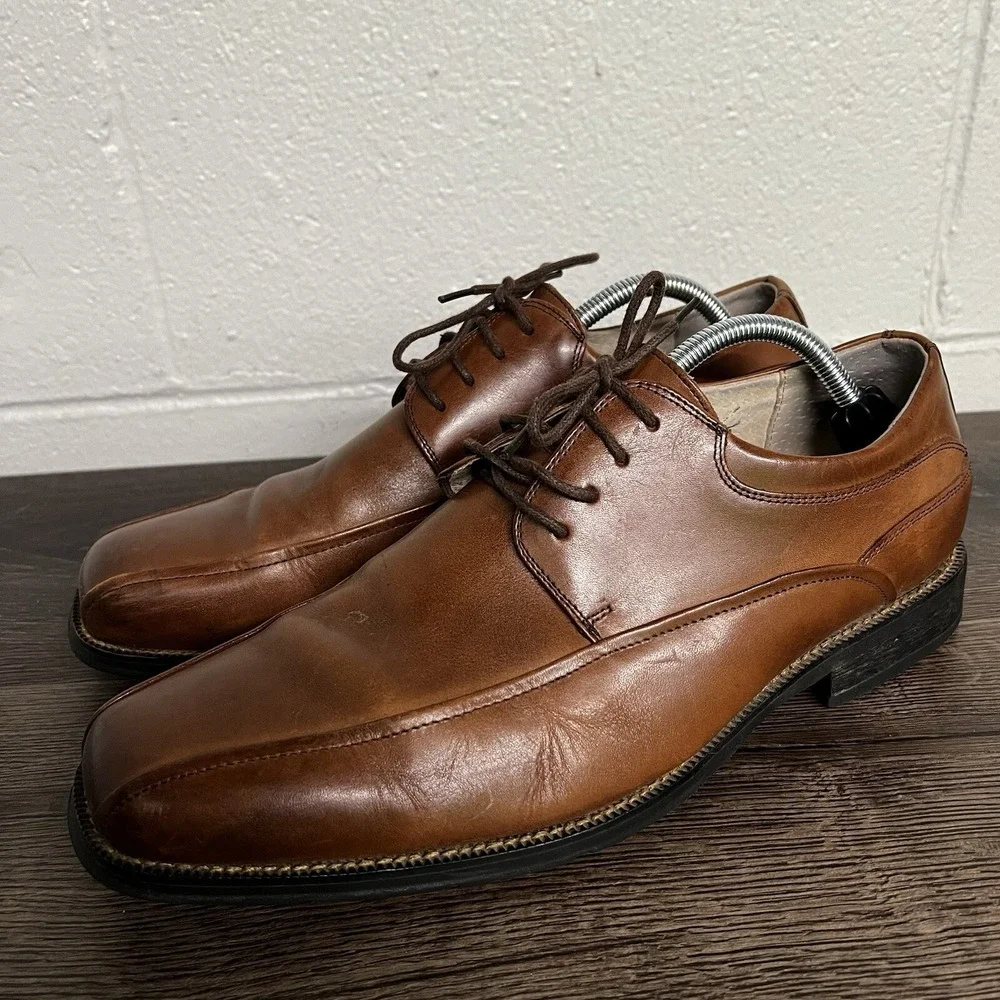 Florsheim Dress Shoes Mens 10D Oxford Brown Leather Lace Up Casual 11256-200
